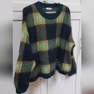 Mango brushed plaid sweater